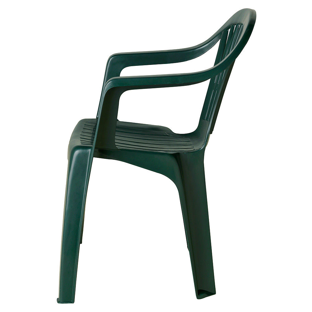 Silla resina monoblock respaldo bajo verde altea